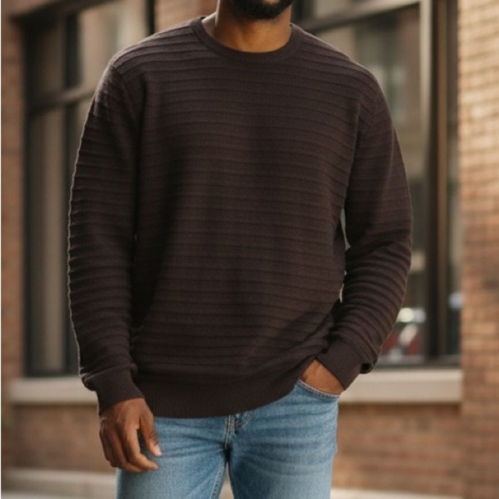Perry Ellis Crewneck Pullover Sweater Men’s XL Chocolate Brown